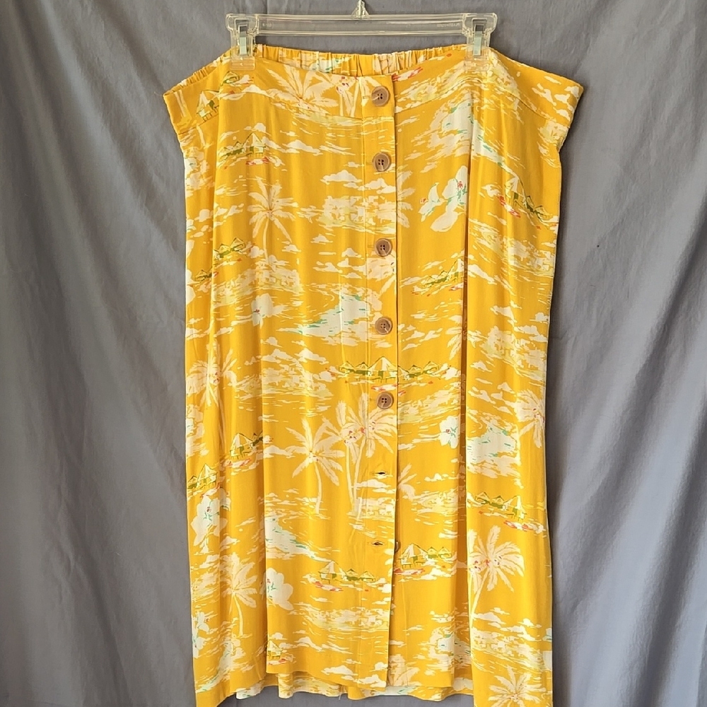 LC Lauren Conrad Yellow Maxi A-Line Skirt